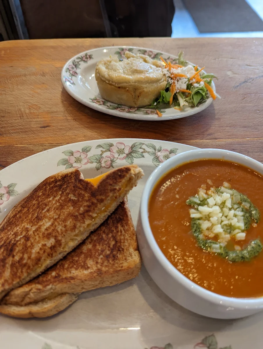 Grilled Cheese with Tomato Soup of the Day and a Veggie Pie