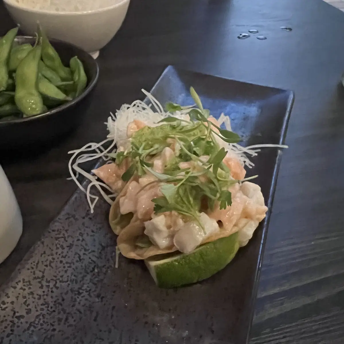 WONTON CEVICHE TACOS