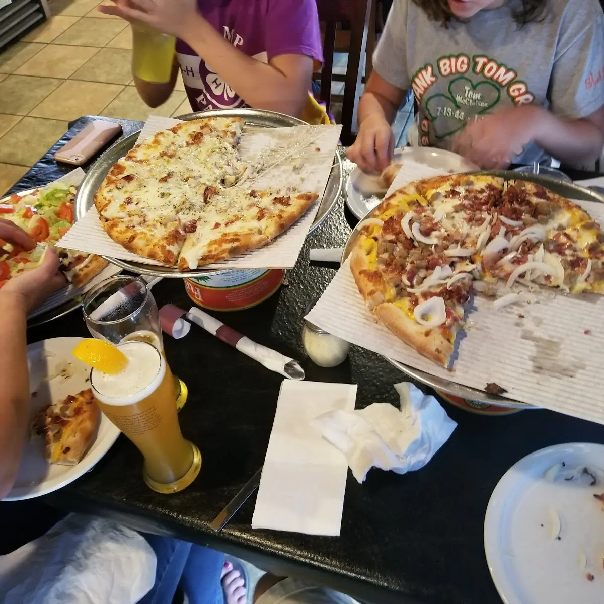 Left Chicken Bacon Ranch Right Cheeseburger Pizza