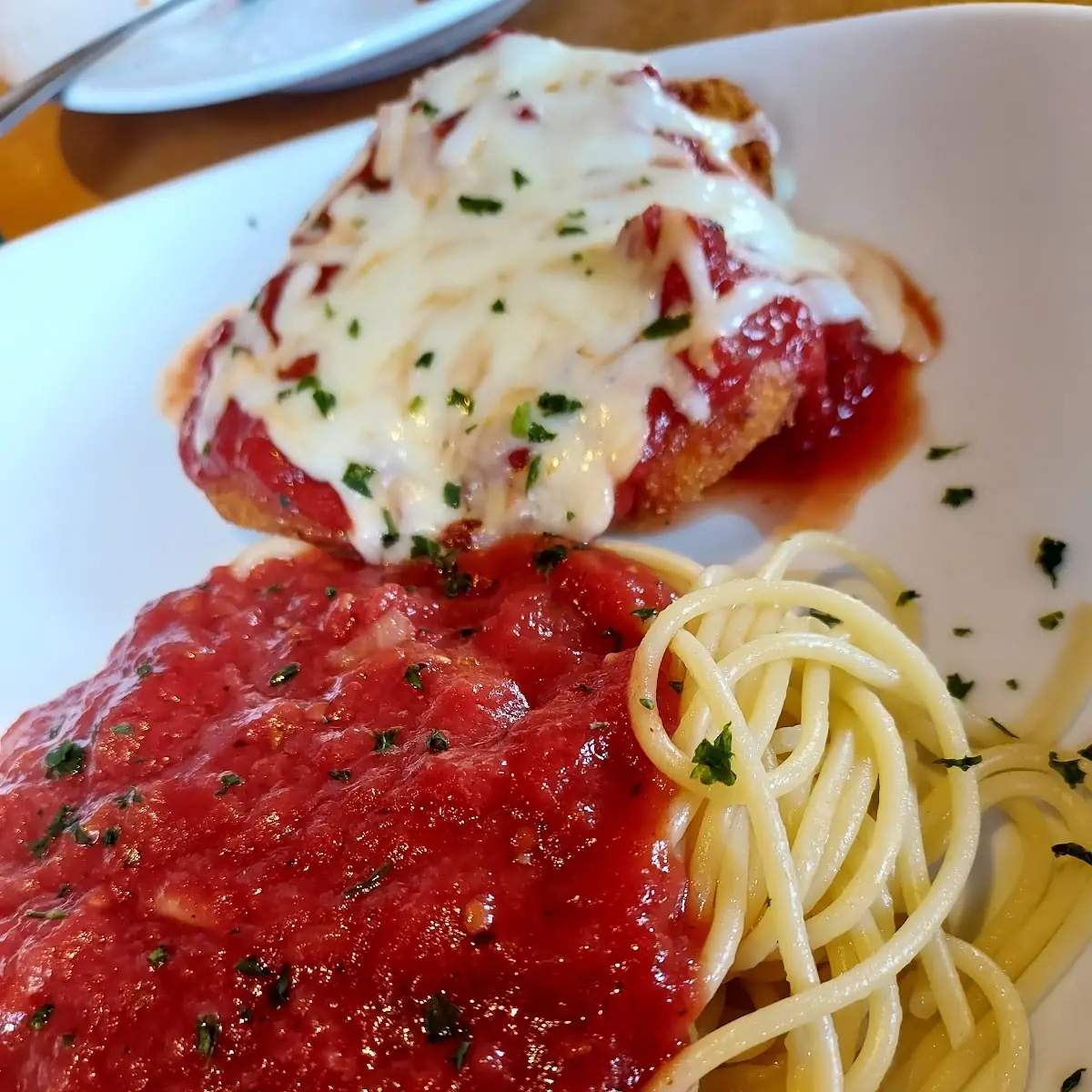 Chicken Parmesan with Spaghetti Side