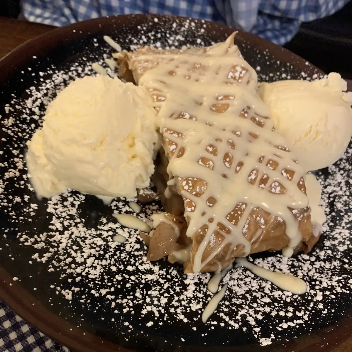 Apple Strudel with Vanilla Ice Cream