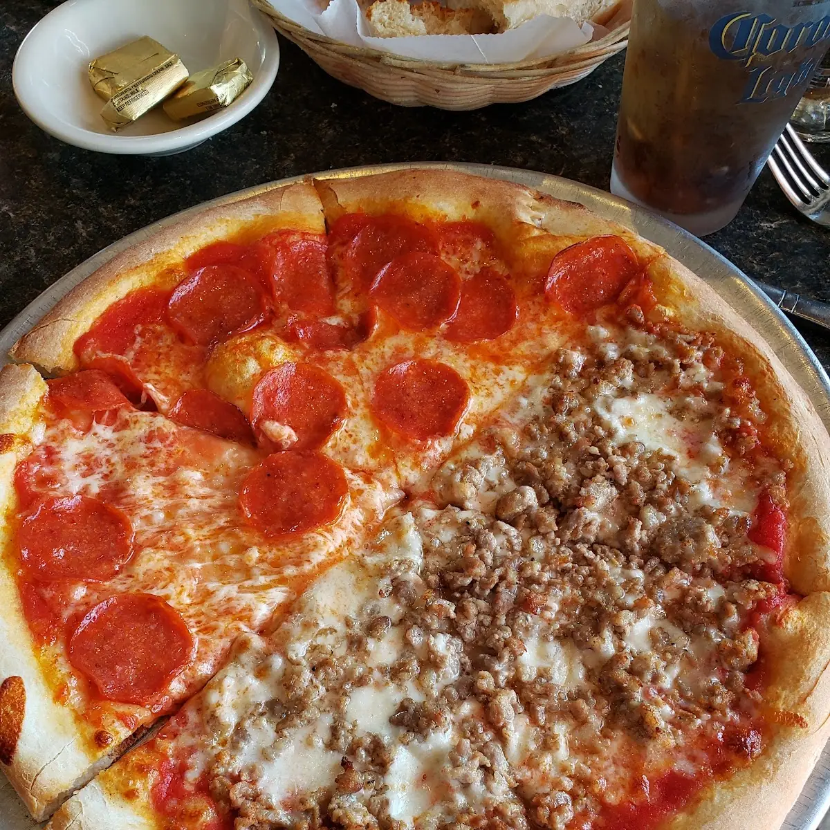 Pepperoni and Sausage Pizza