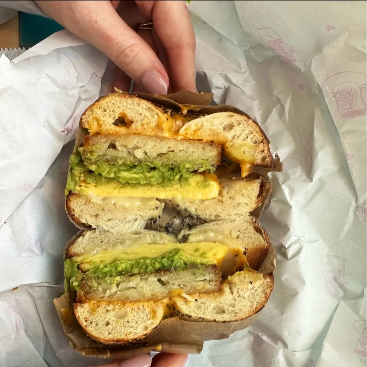 Veggie Cream Cheese Bagel Sandwich