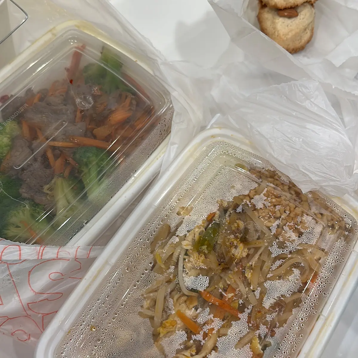 Beef with Broccoli and Chicken Pad Thai