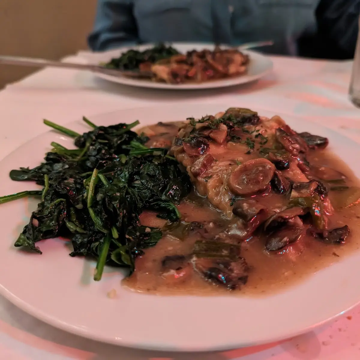Chicken Marsala with Sauteed Spinach