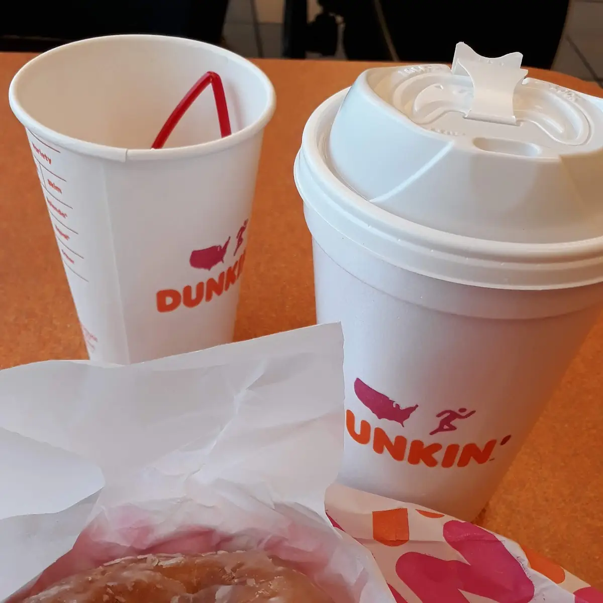 Glazed Donut & Hot Tea