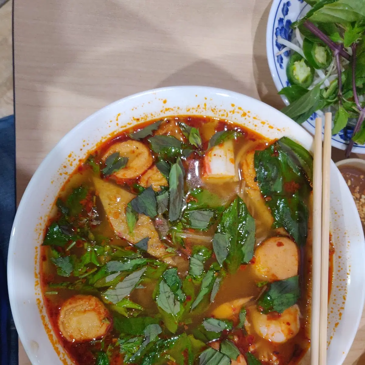 Spicy Seafood Rice Noodle Soup