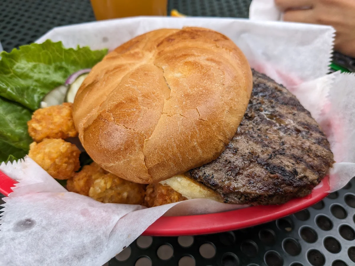 Burger with Tater Tots