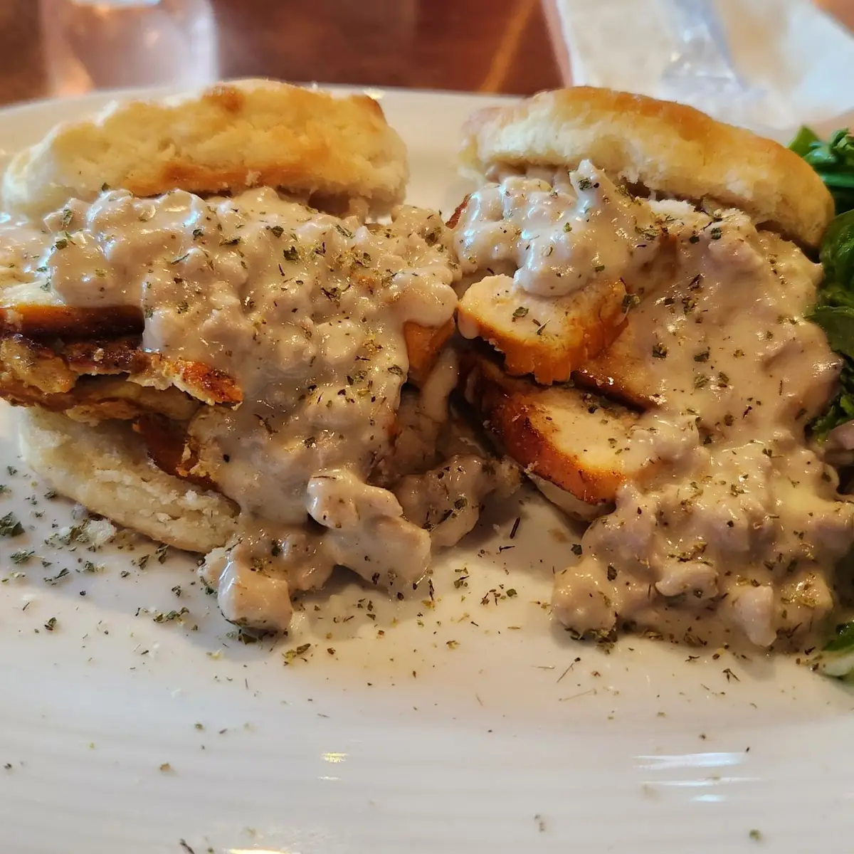 Biscuits & Gravy w Grilled Chicken