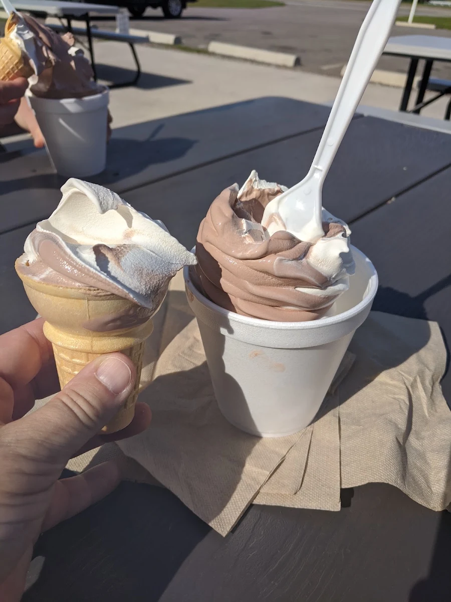 Medium Soft Chocolate and Vanilla Twist Ice Cream Cone Ask for the Bowl