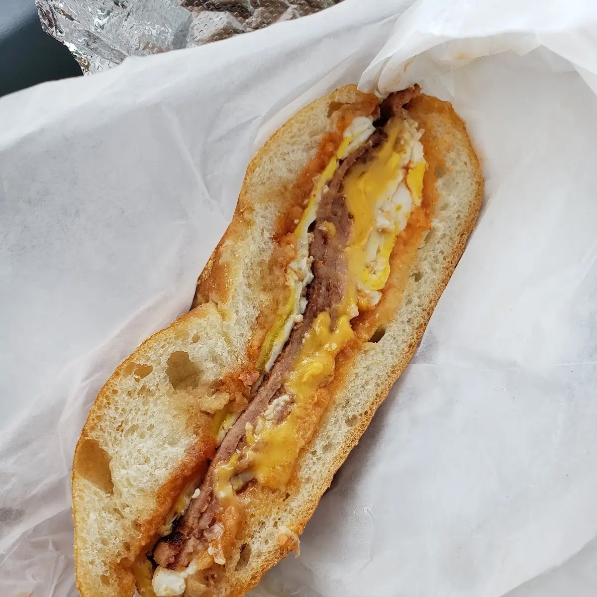 Taylor Ham Egg and Cheese on a Hard Roll