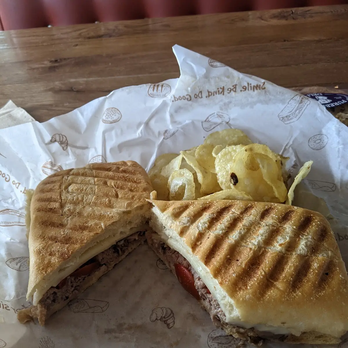 Grilled Chicken Panini with Chips