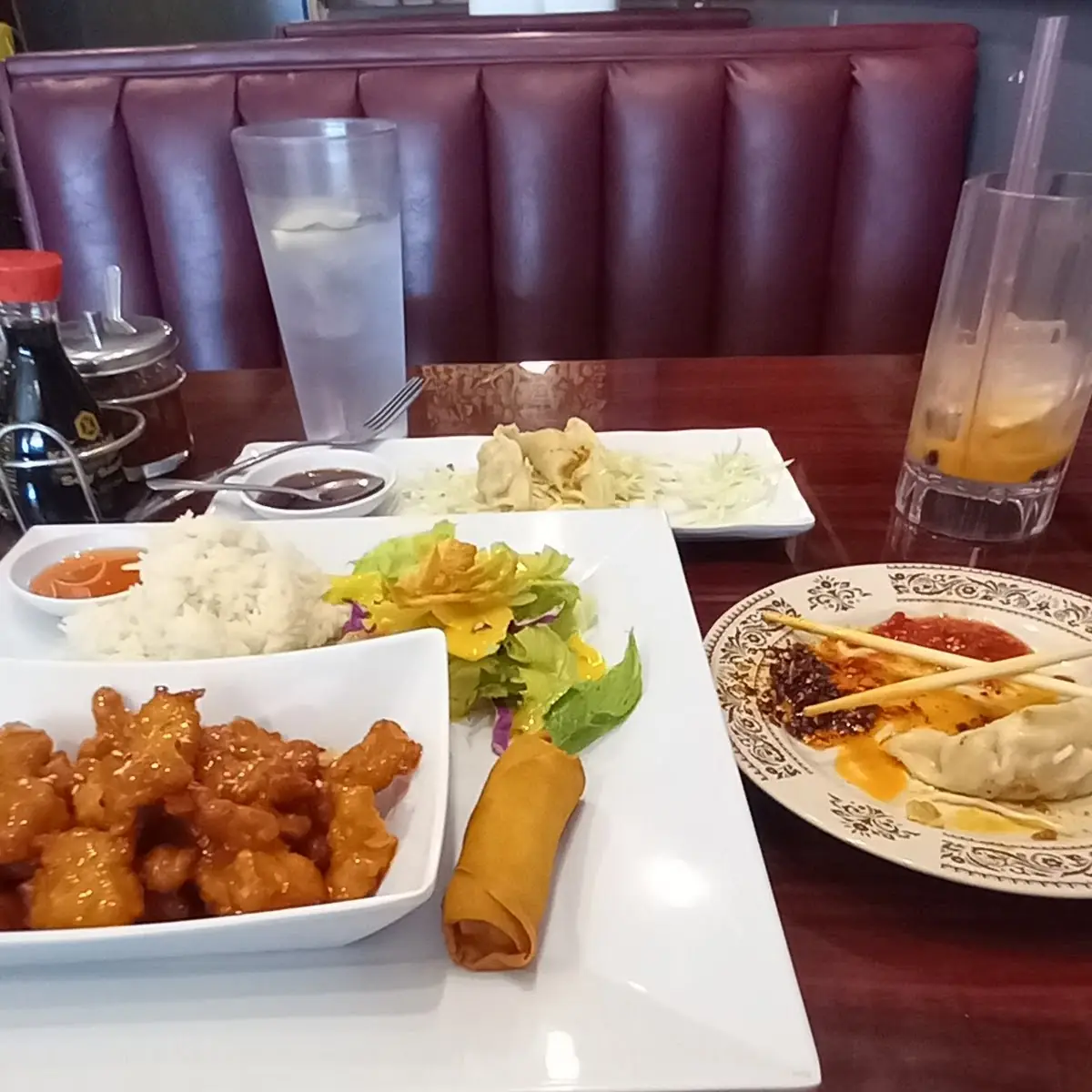 Orange Chicken Egg Roll Lunch