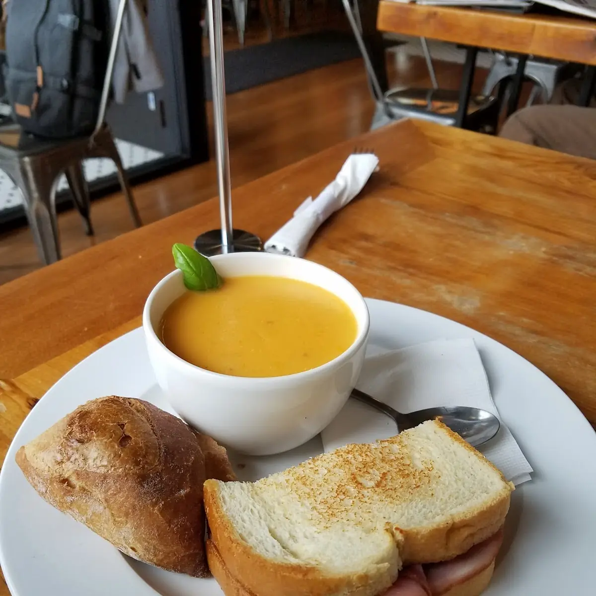 Mango Chutney Salami Sandwich with Tomato Basil Soup of the Day