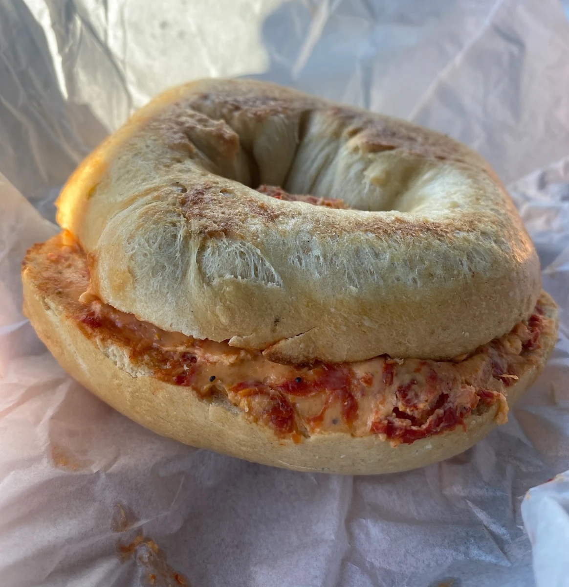 Sun Dried Tomato Cream Cheese Bagel