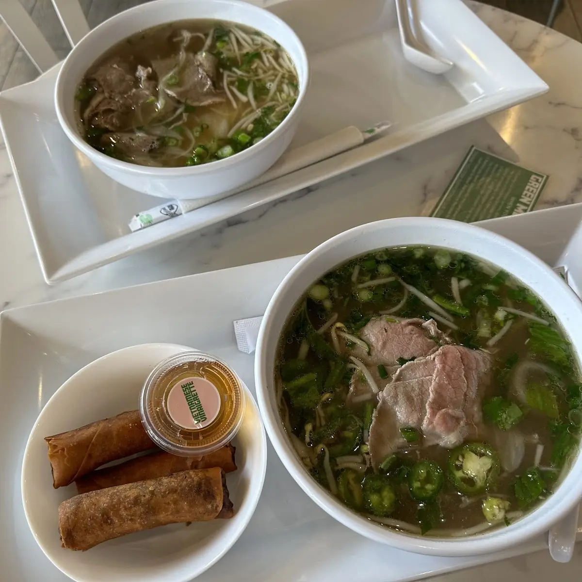 Steak Soup and Egg Roll