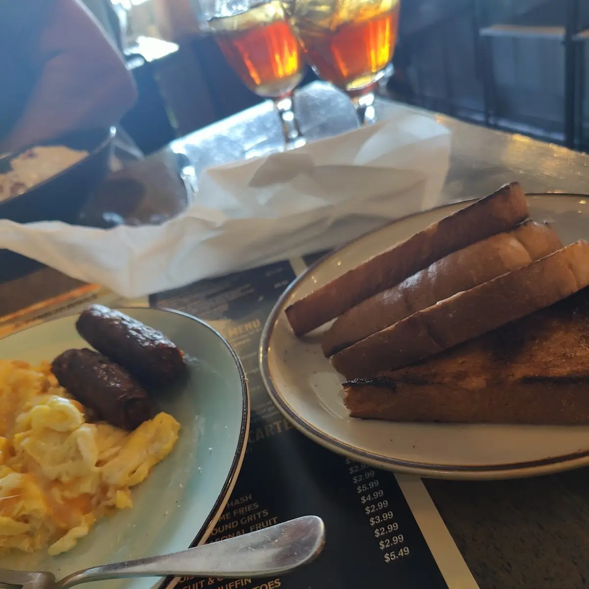 3 Eggs with Cheese Grits and Sausage Links