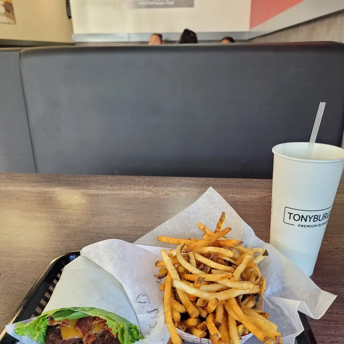 Lettuce Wrapped Beef Burger and Fries