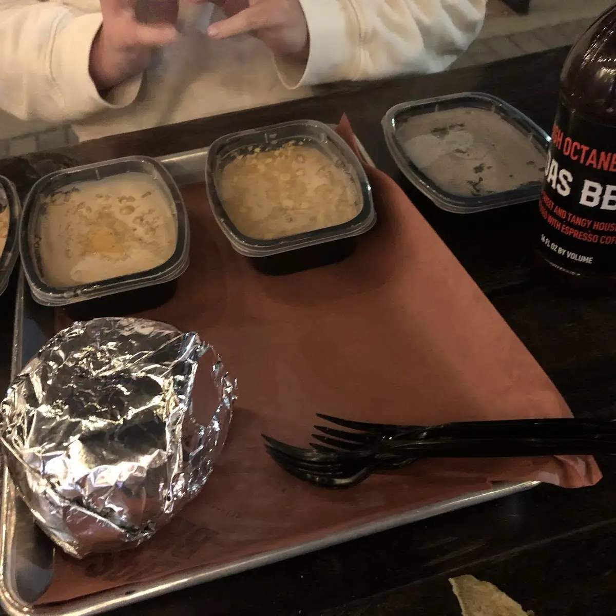 Snadwich and Creamed Corn and Macaroni