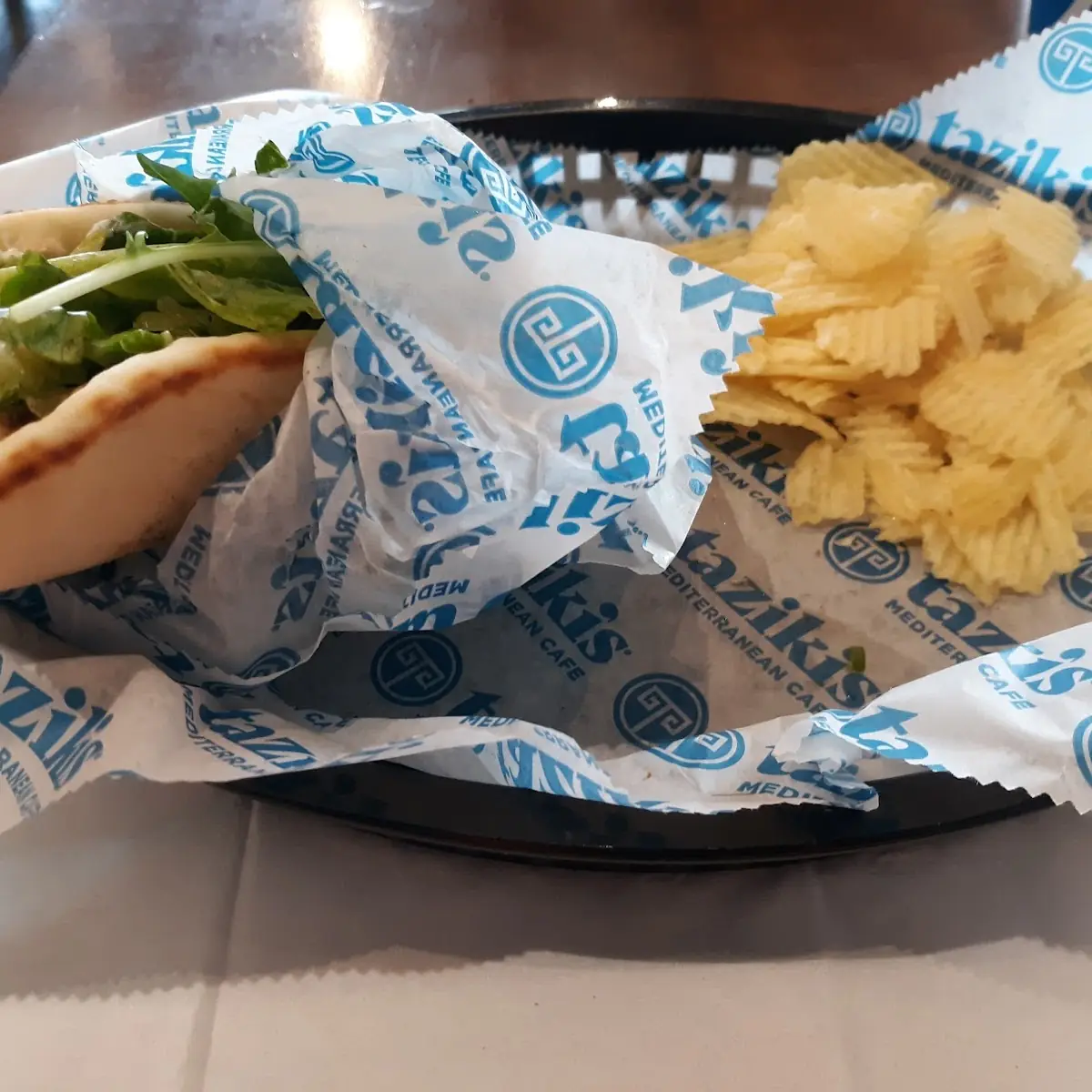 Chicken Gyro Sandwich with Chips
