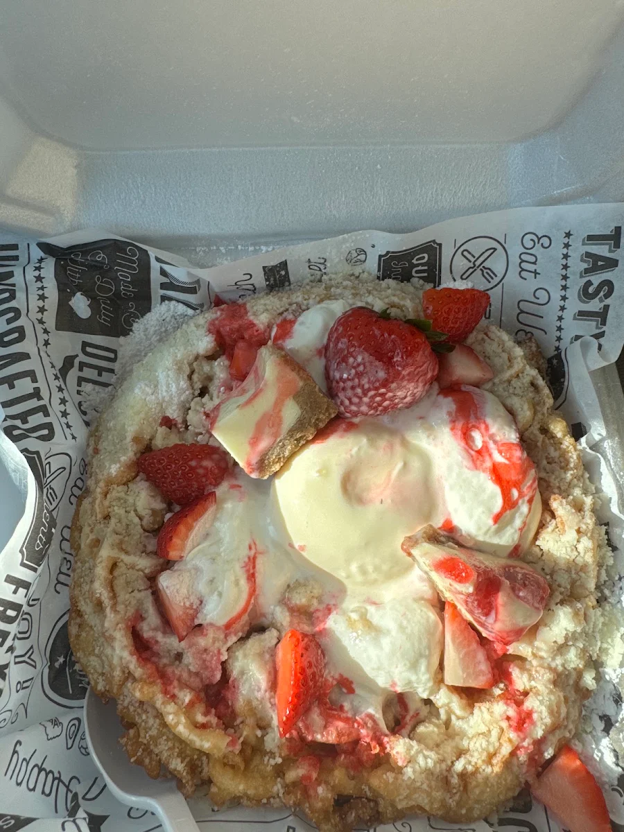 Strawberry Cheesecake Funnel Cake