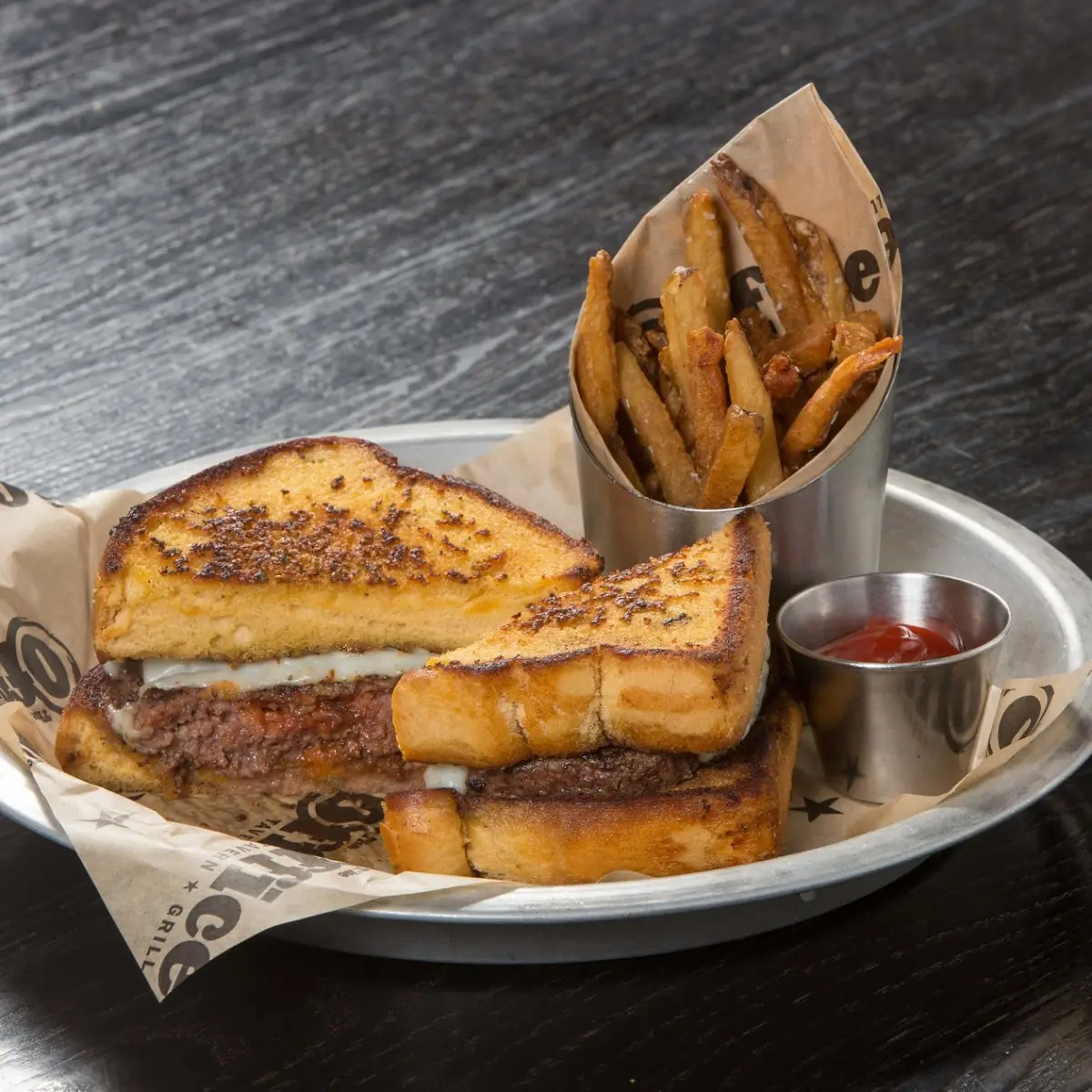 Crusty Garlic Bread Burger