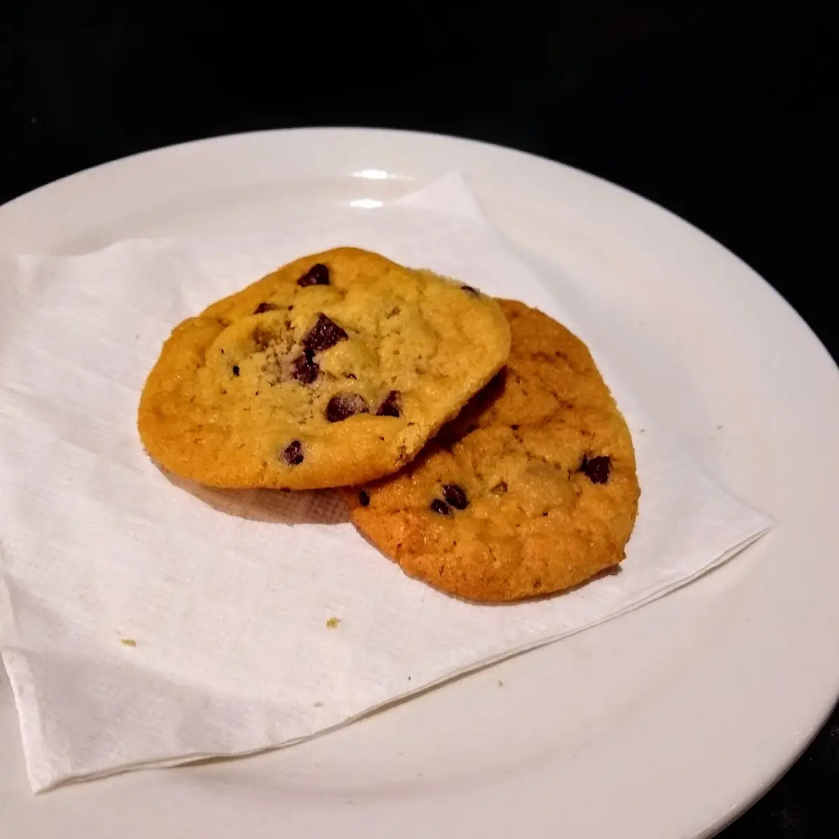 Complimentary Chocolate Chip Cookies