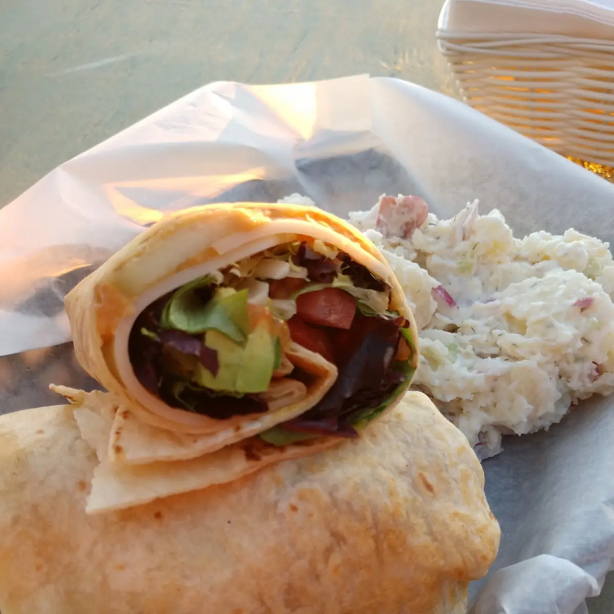 Veggie Wrap & Potato Salad