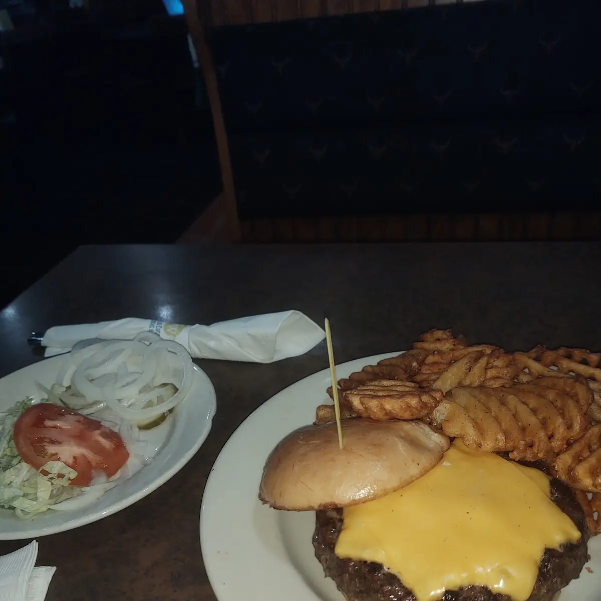 Hamburger with New Waffle Fries
