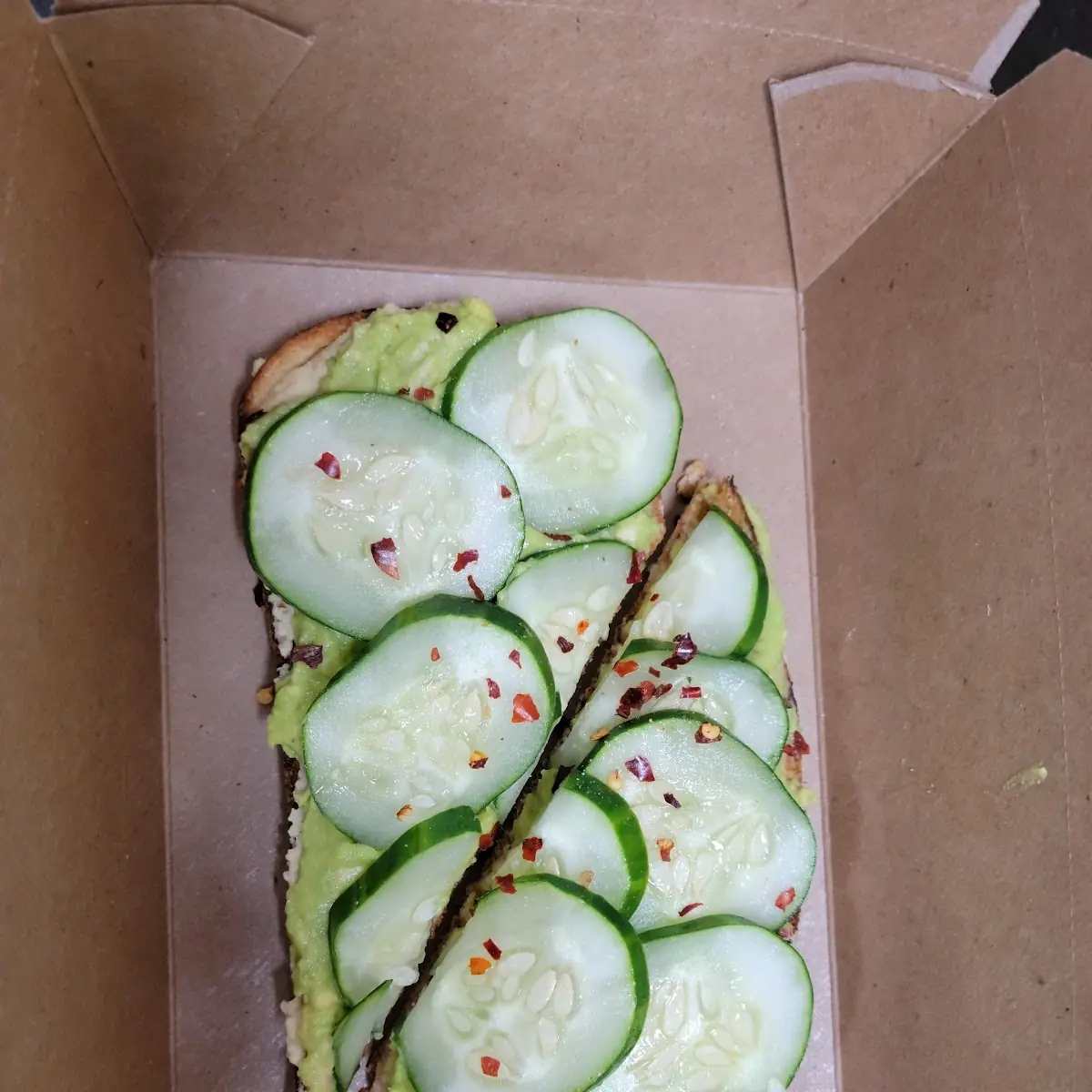 Avocado Toast with Cucumber & Hummus