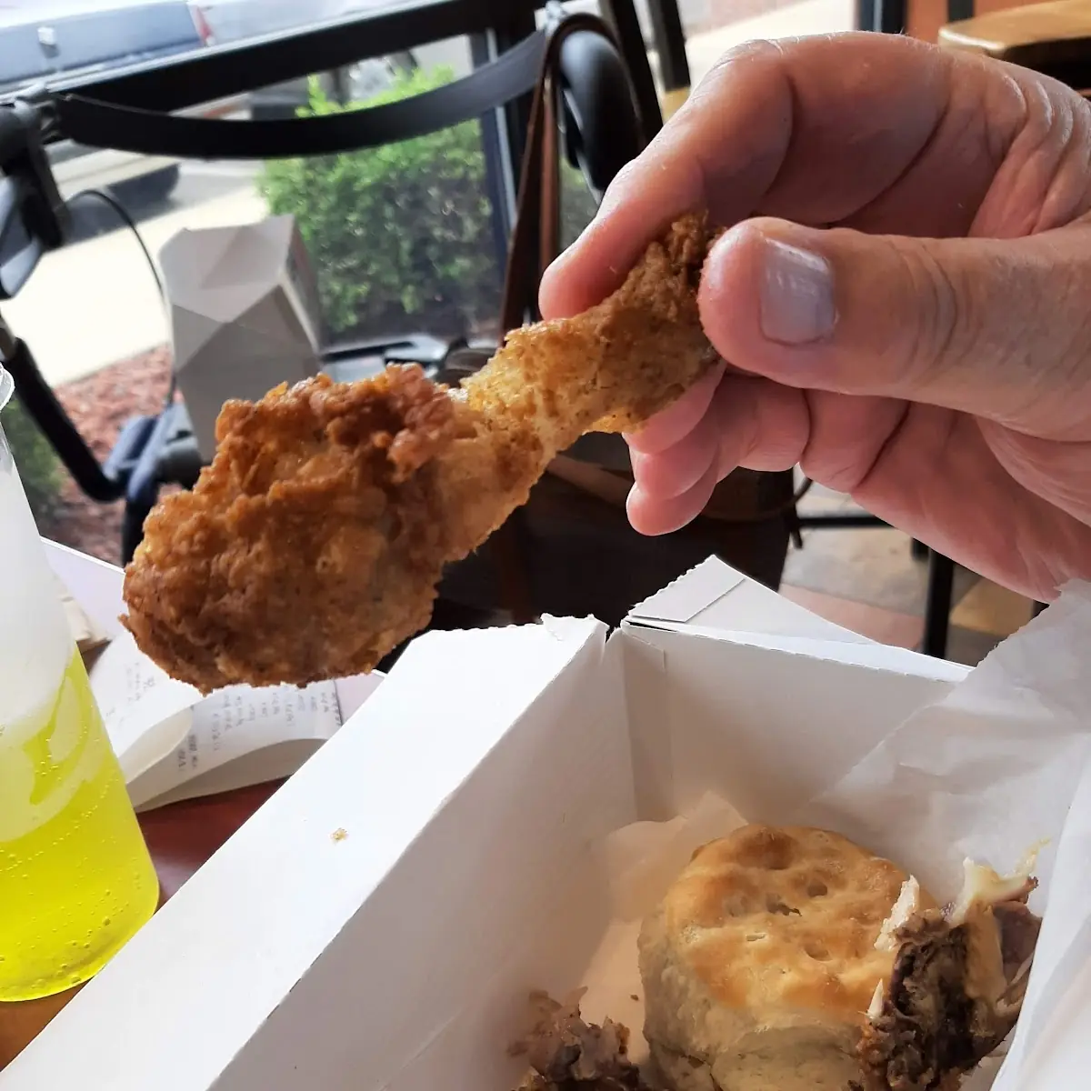 Fried Chicken Dark Meat with a Biscuit