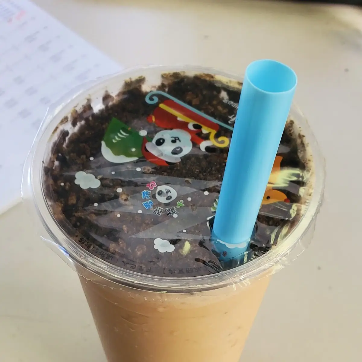 Peanut Butter Smoothie with Oreo Toppings