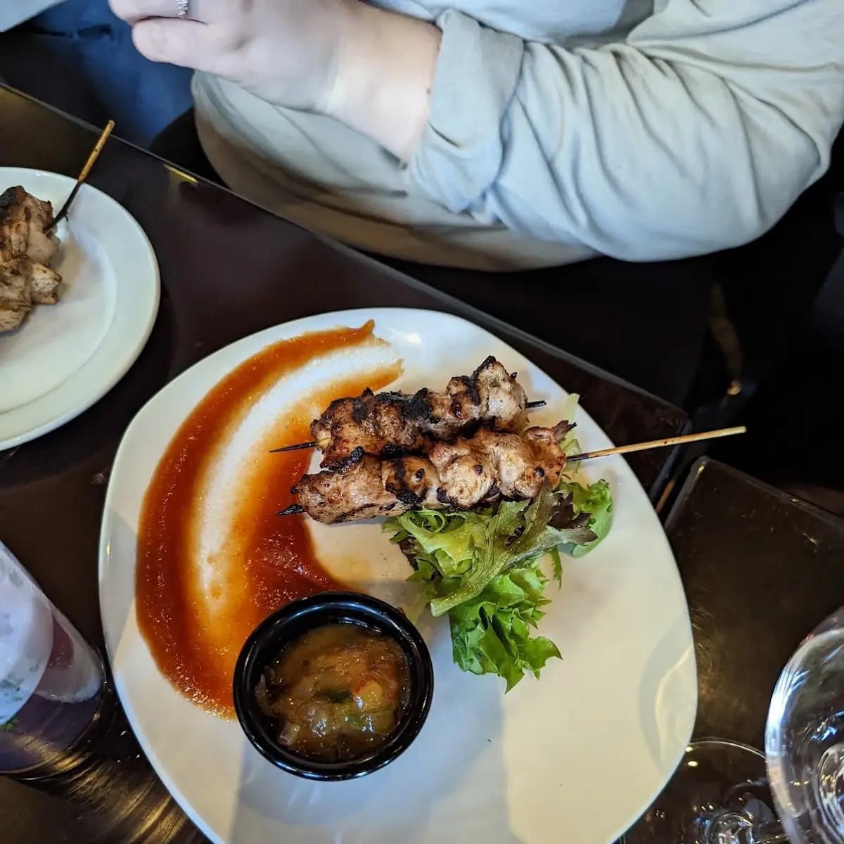Jerk Chicken Satay, Wooden Heads Gourmet Pizza