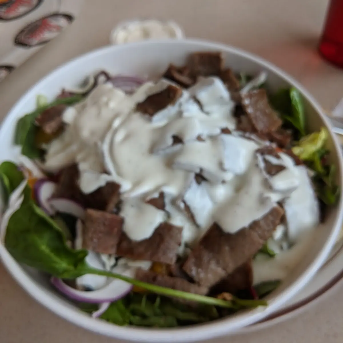 Michigan Cherry Salad with Lamb Gyro
