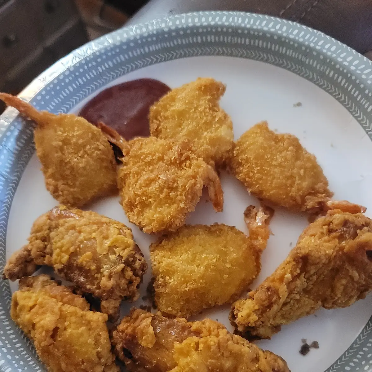 Wings and Fried Shrimp