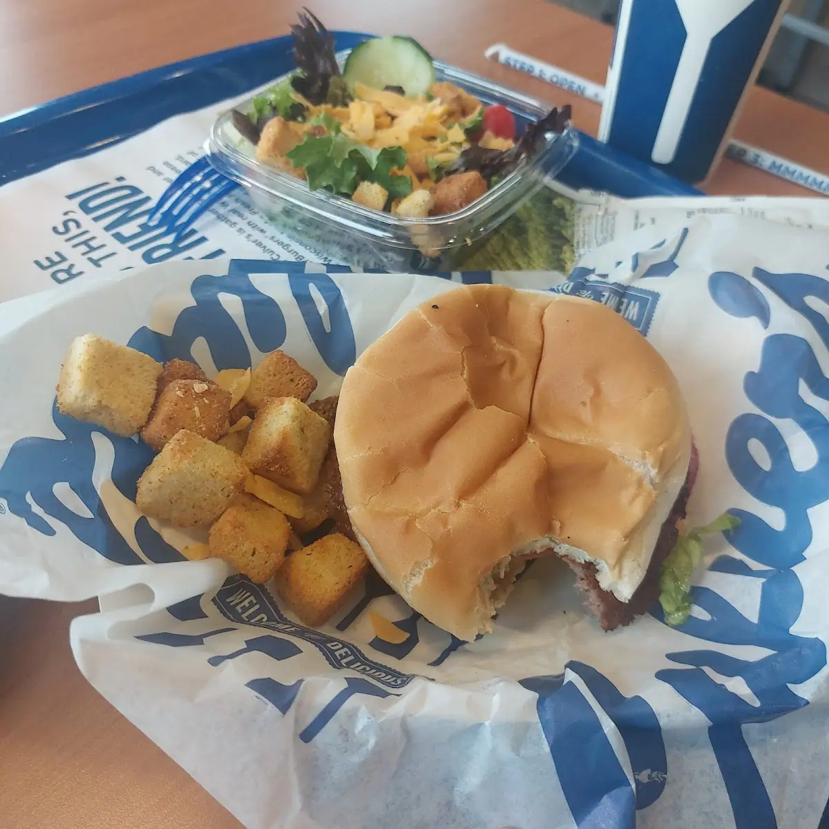 Side Salad and a Hamburger