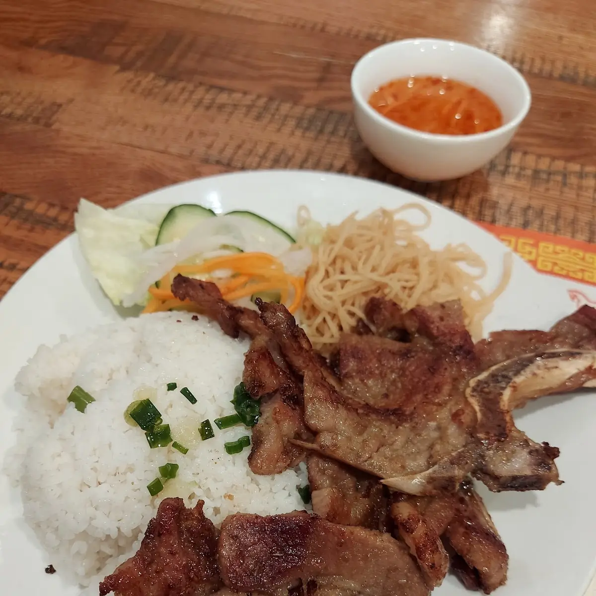 Lemongrass Chicken & Pork Chop on Rice