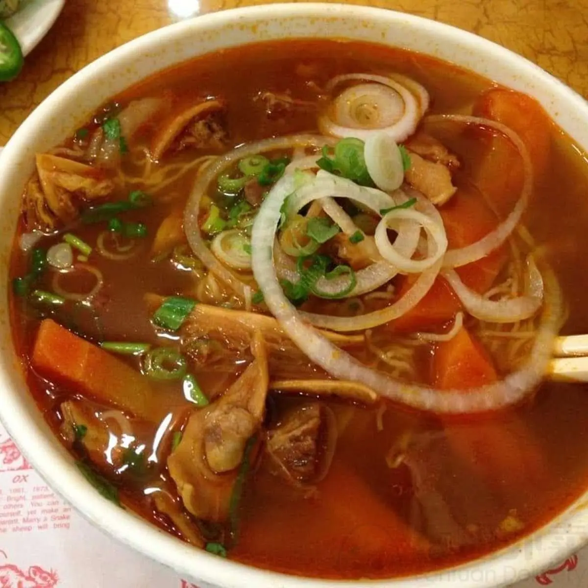 Rice Noodle Soup with Beef Stewed