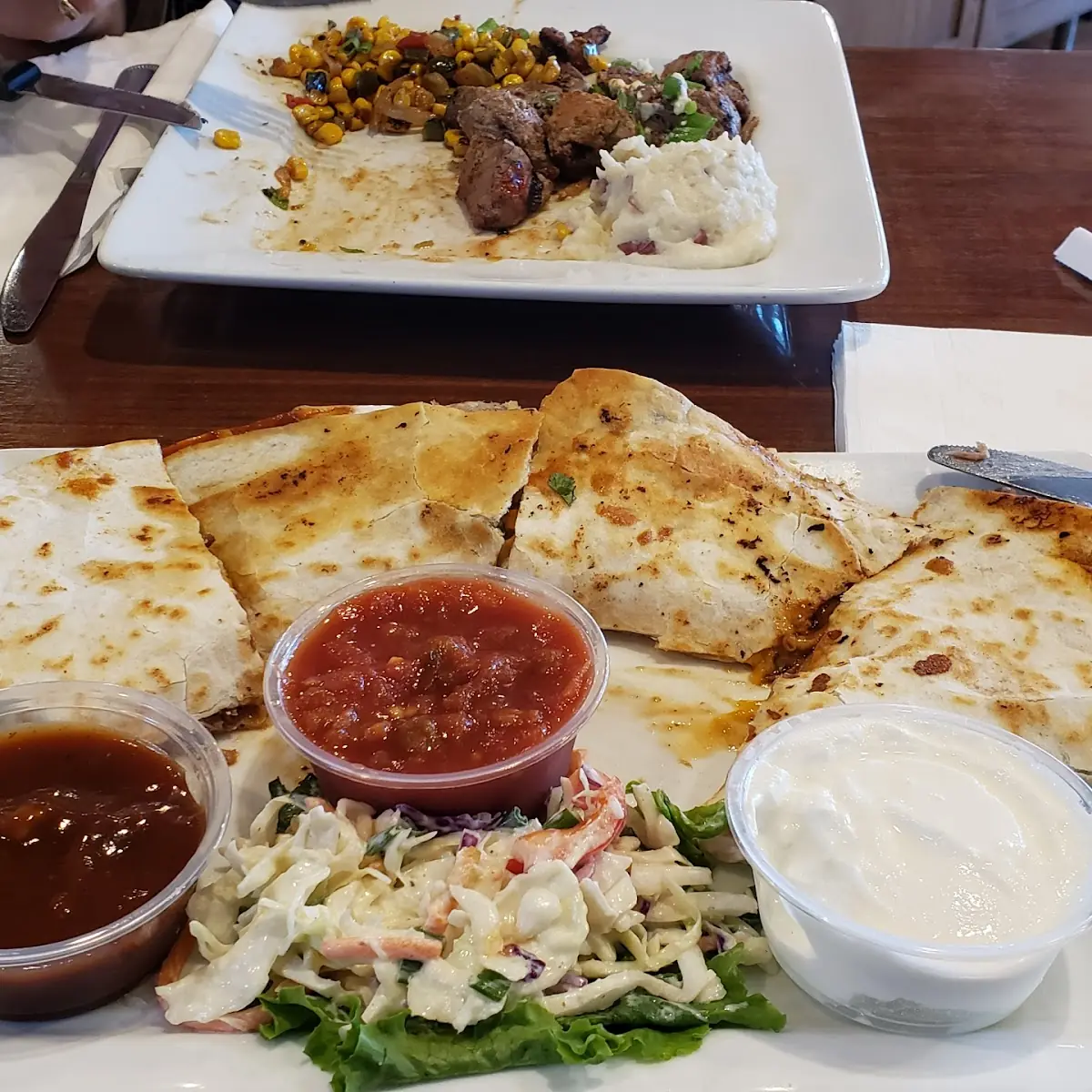 Texas Pit BBQ Quesadilla & Steak Bite Black & Bleu Dinner