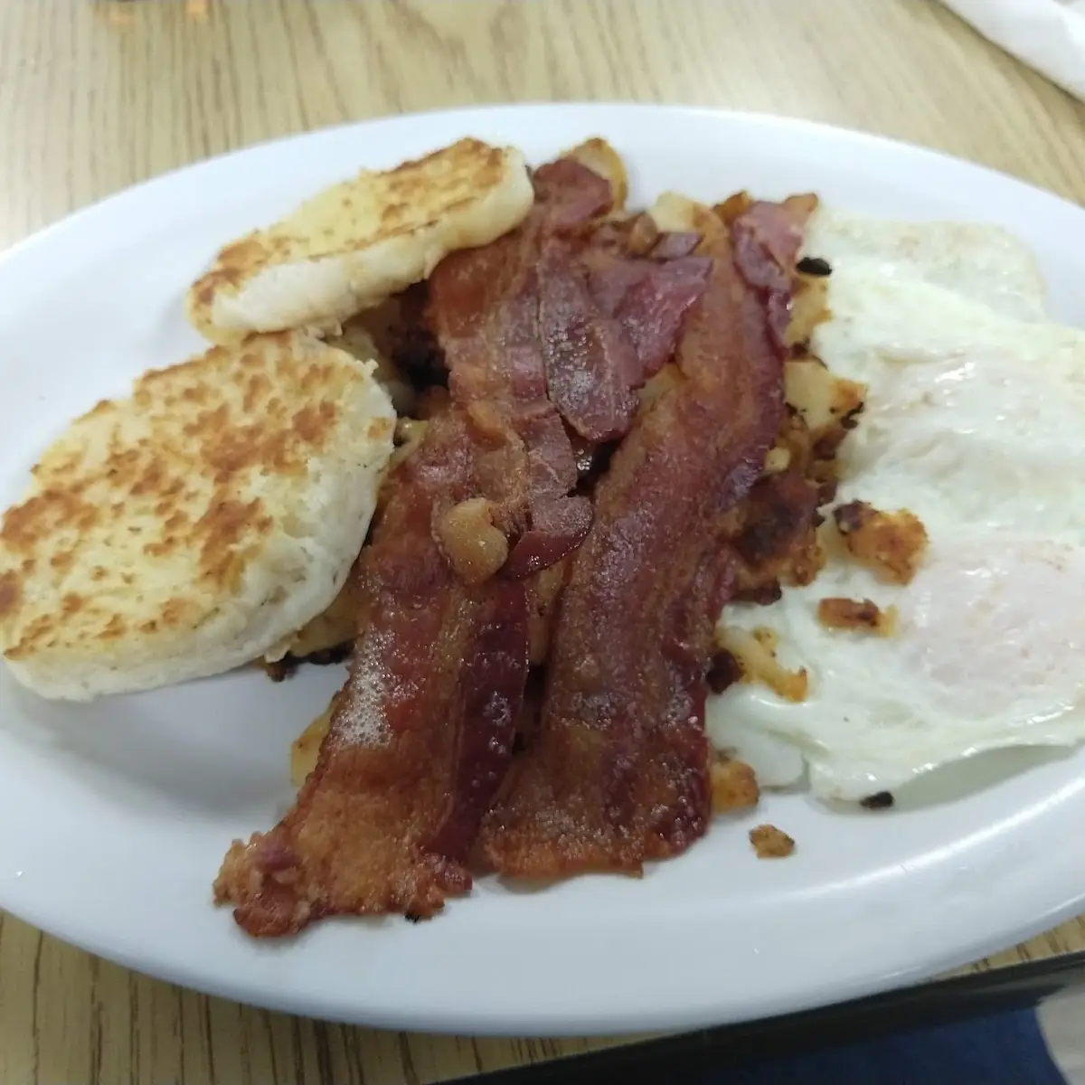Eggs Bacon Hash Brown and Biscuit