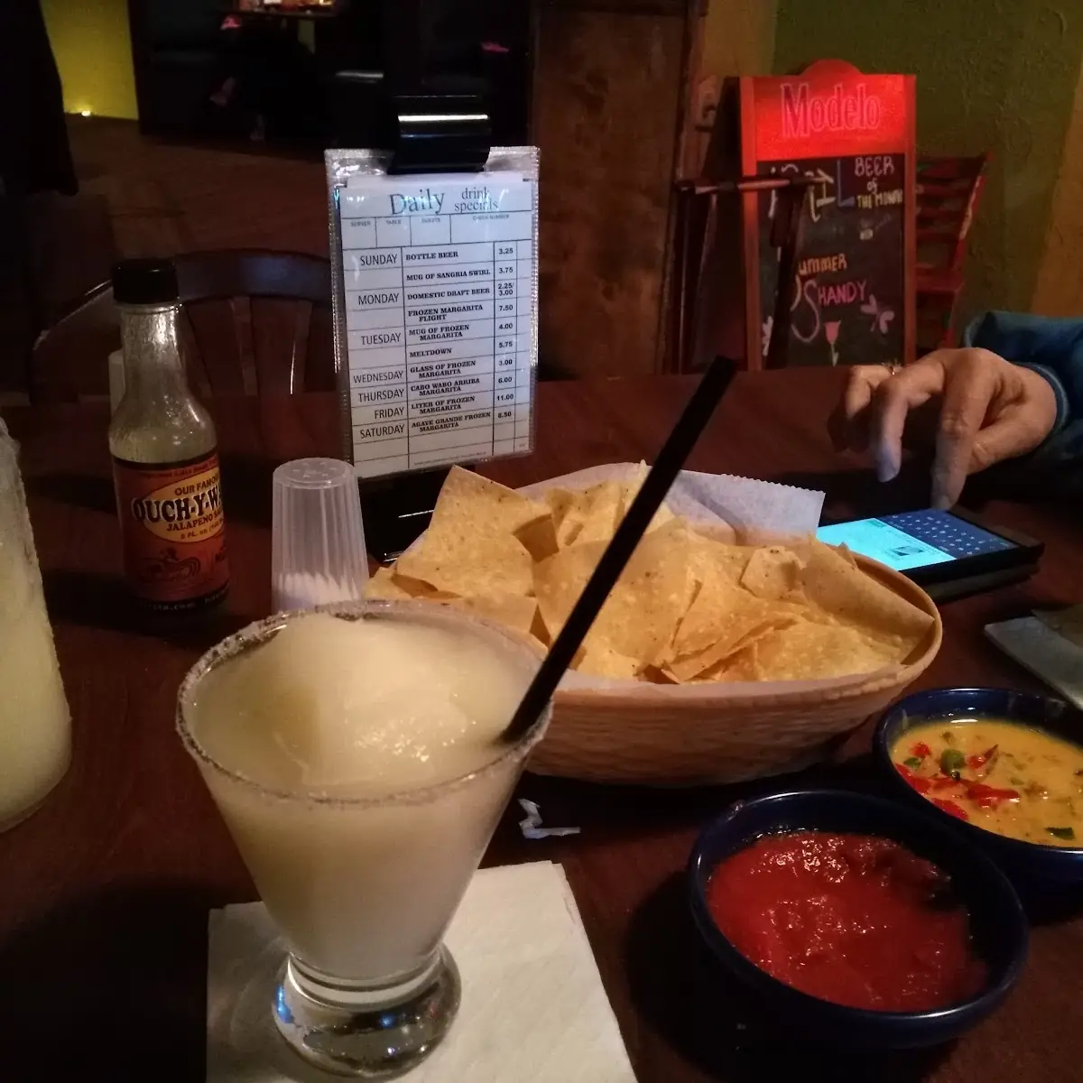 Chips Salsa and Ranch Dressing