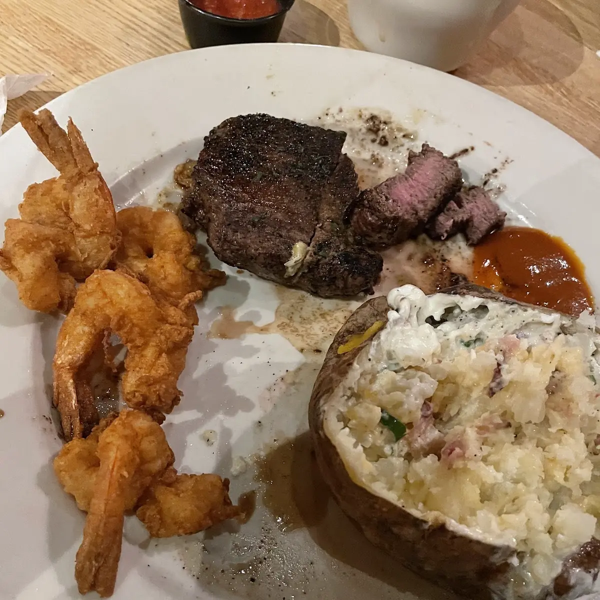 Sirloin & Fried Shrimp