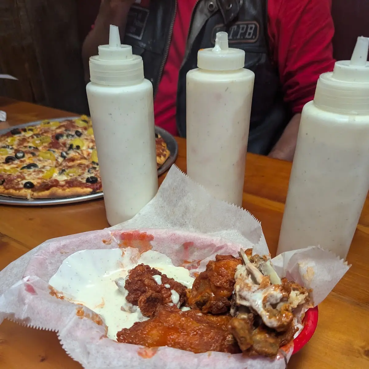 Chicken Wings with Loads of Ranch Dressing