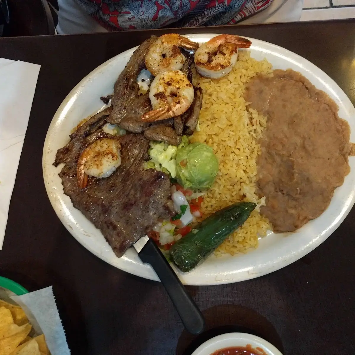 Carne Asada with Grilled Shrimp