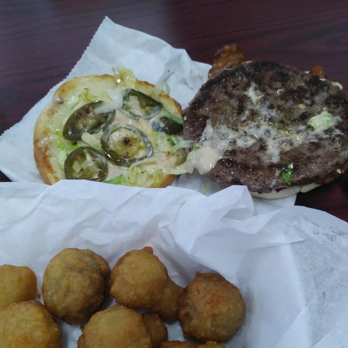 Outlaw Burger with Fried Mushrooms