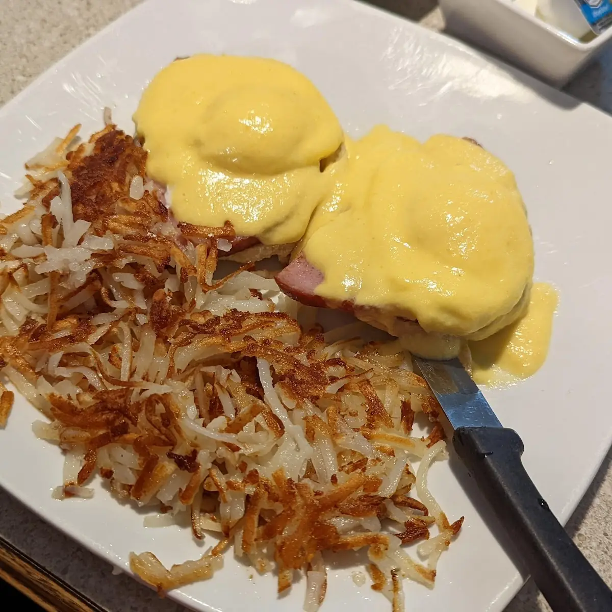 Eggs Benedict with Hash Browns
