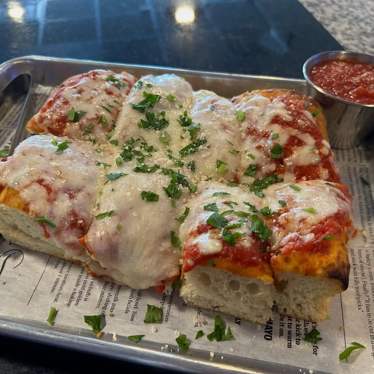 Kick-Ass Garlic Bread with Dipping Sauce