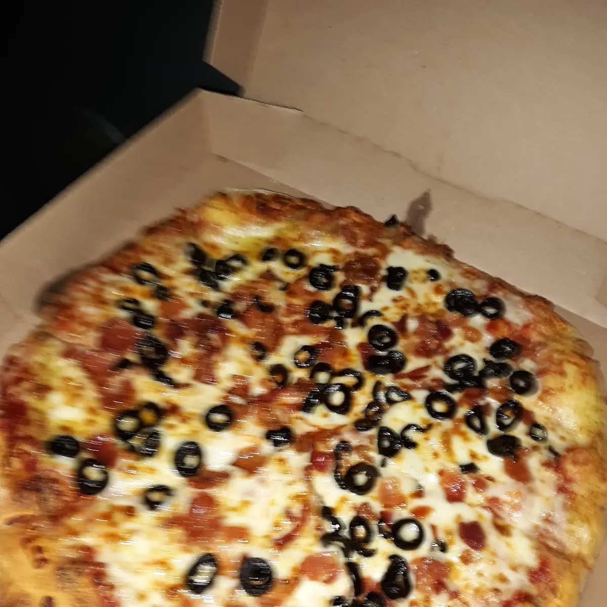 Bacon Black Olive Hand Tossed Medium Pizza Made Perfectly by Maria