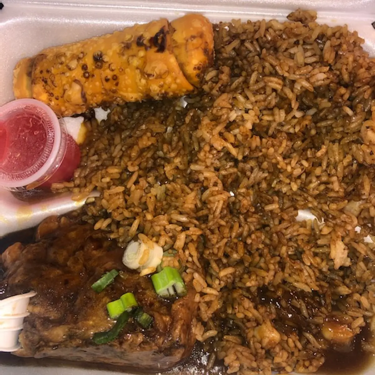 Egg Foo Young Egg Roll N Shrimp Fried Rice