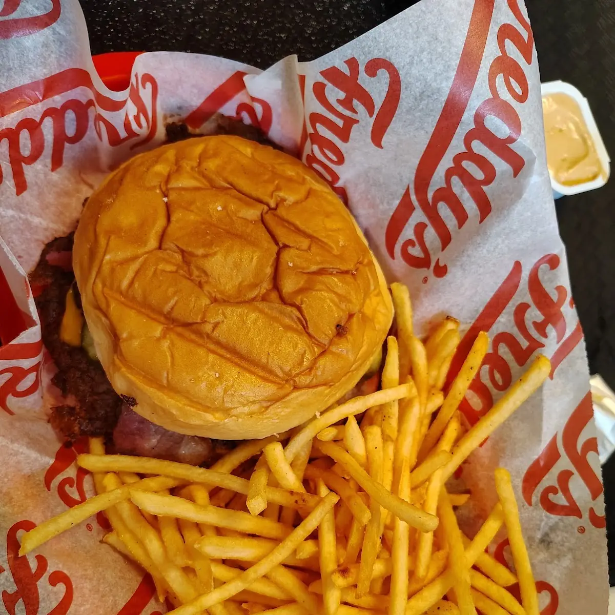Double Cheeseburger and Shoestring Fries